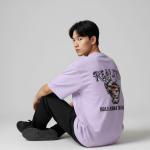Reality Behind the mask oversized graphic t - shirt - Lavender