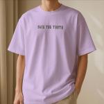 Reality Behind the mask oversized graphic t - shirt - Lavender